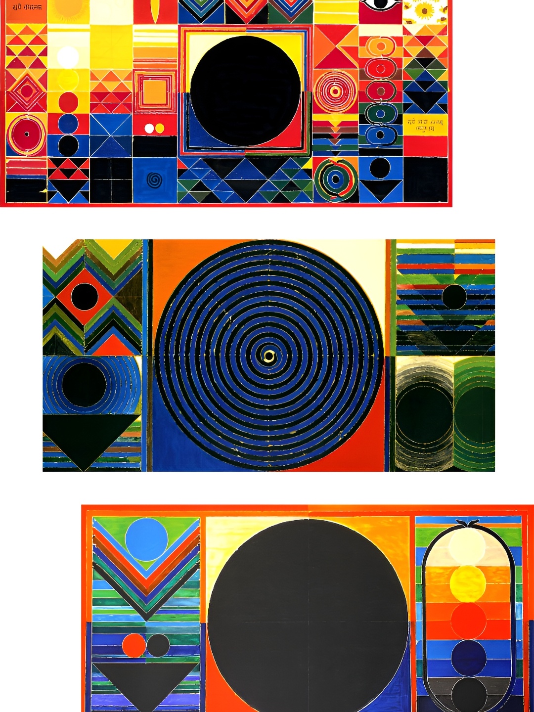 

Adventures India Red & Blue 3 Pieces Abstract Wooden Wall Arts