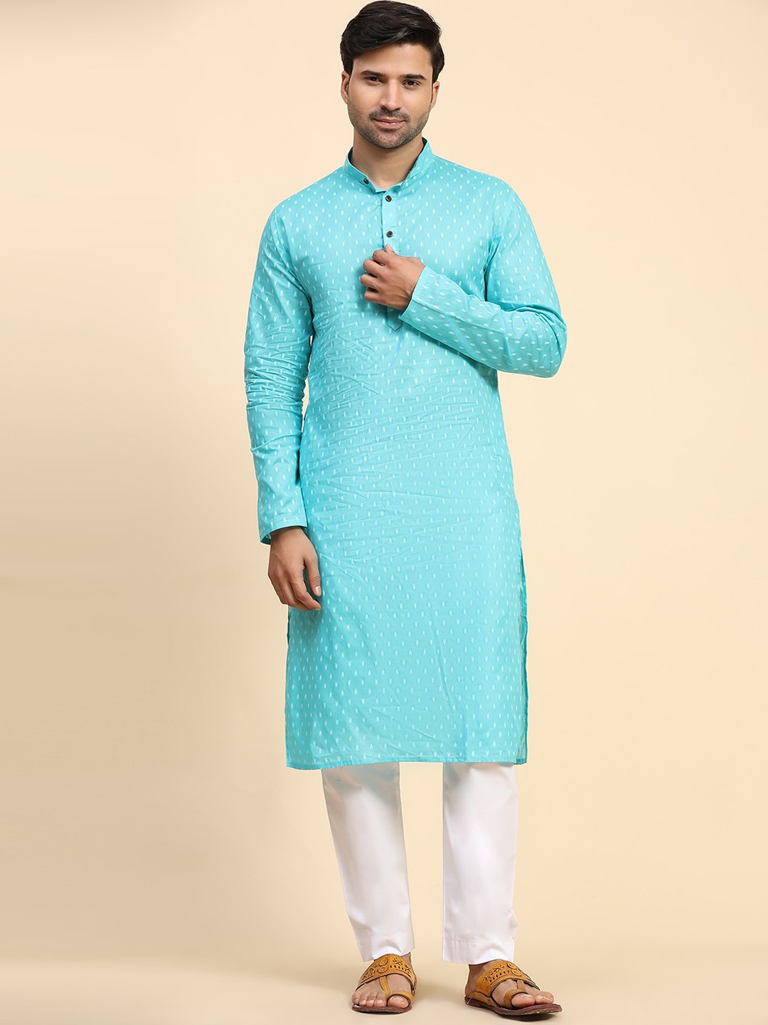 

Cult Indie Abstract Woven Design Pure Cotton Straight Kurta, Blue