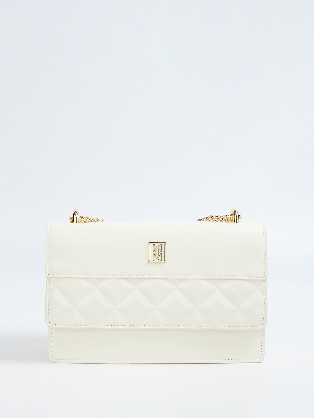 

ELLE Textured Structured Sling Bag, Off white