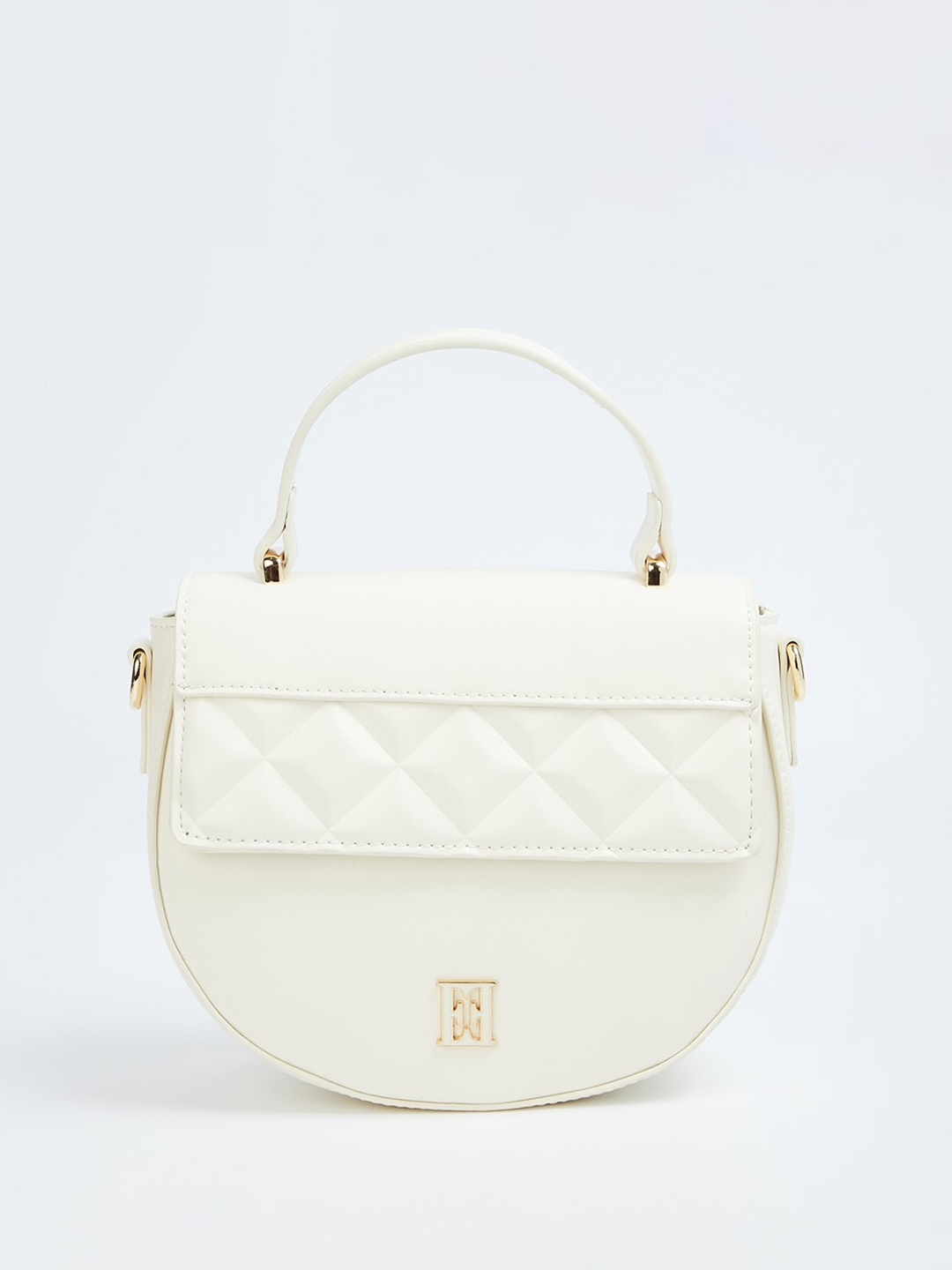 

ELLE Half Moon Handheld Bag, Off white