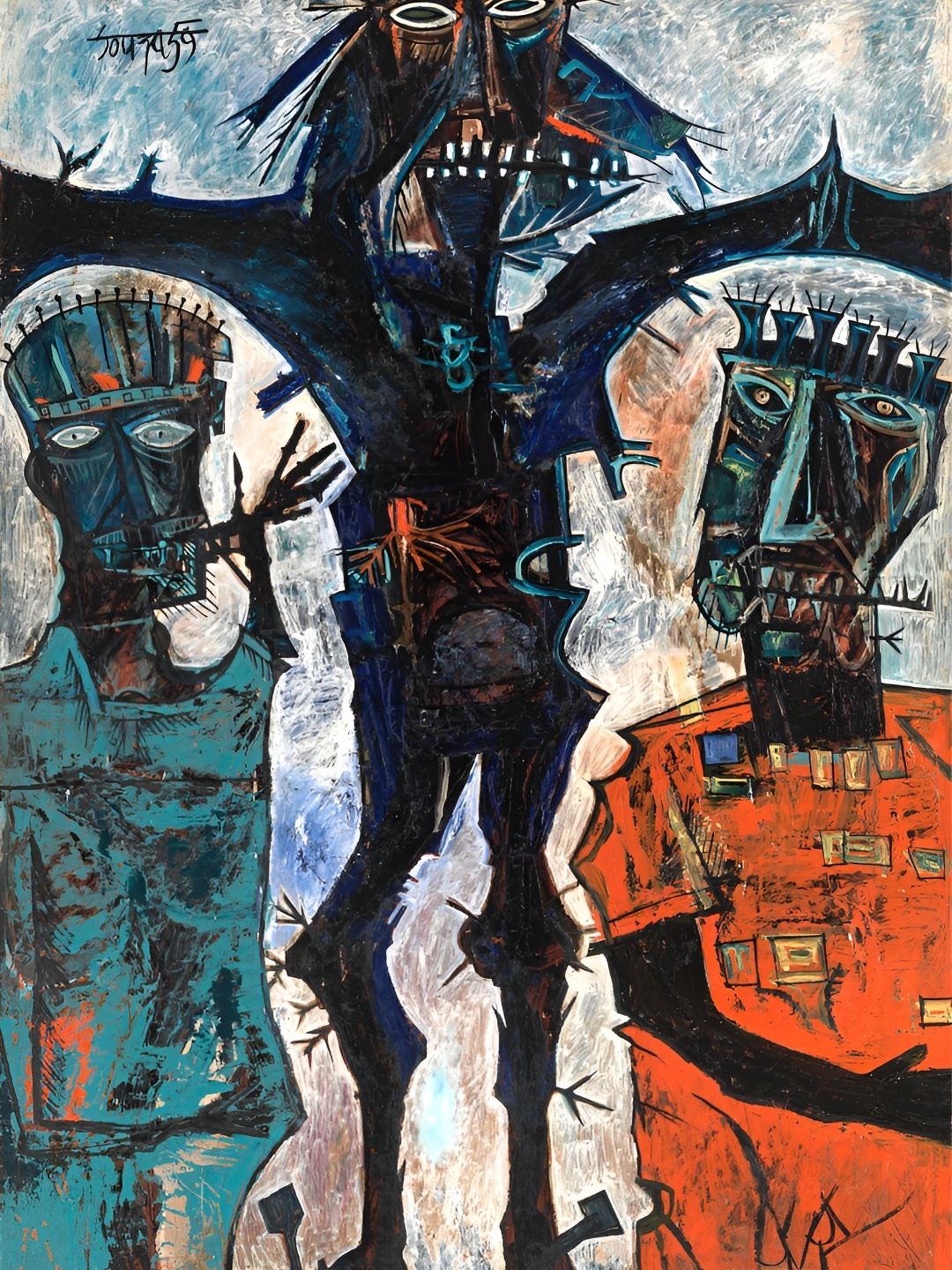 

Adventures India Blue & Black Wooden Painting Wall Art