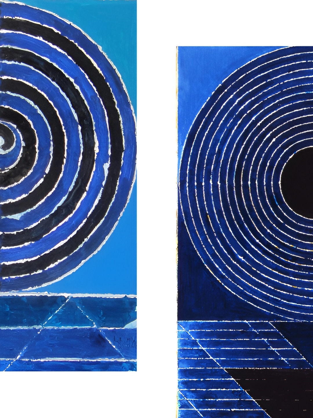 

Adventures India Blue & Black 2 Pieces Abstract Wooden Painting Wall Art