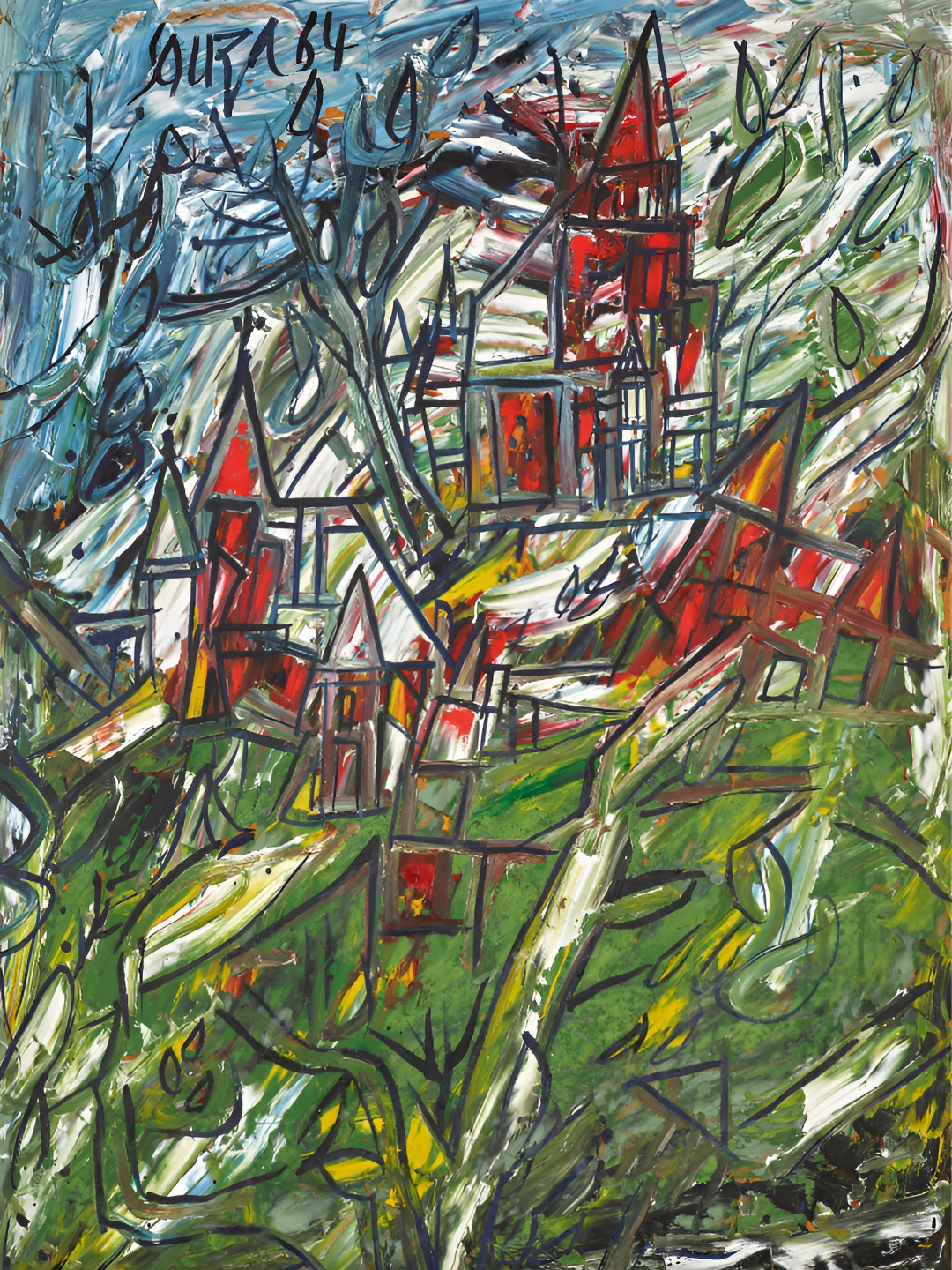 

Adventures India Green & Blue Wooden Painting Wall Art