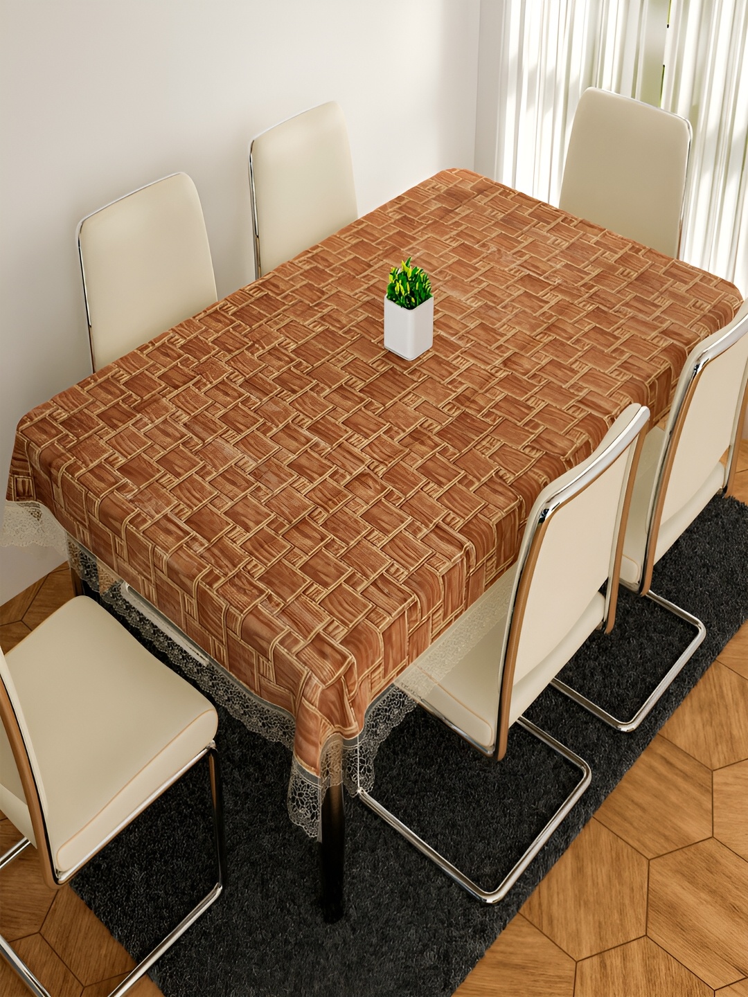 

Kuber Industries Gold-Toned 6-Seater Table Cover