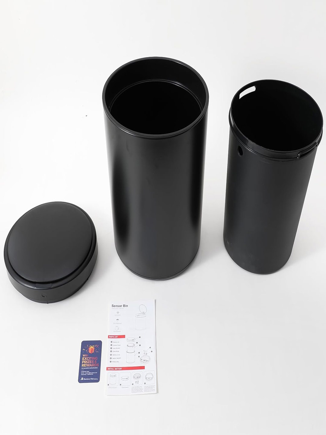 

Kuber Industries Black Stainless Steel Sensor Dustbin Dustbins 12 L