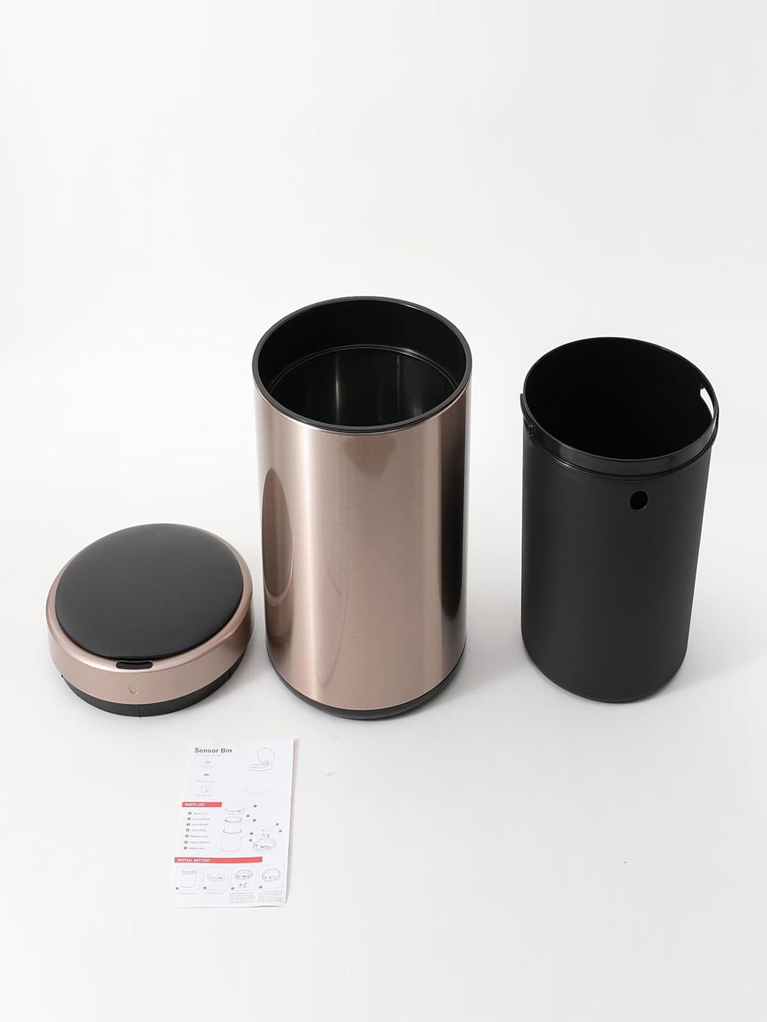 

Kuber Industries Black & Rose Stainless Steel Sensor Dustbin Dustbins 9 LT