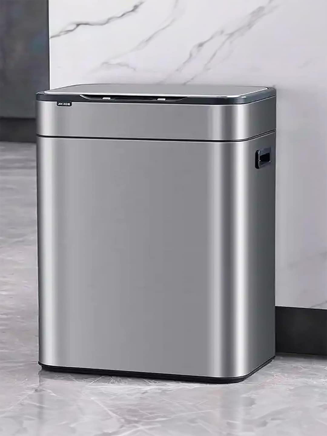 

Kuber Industries Silver Steel Dual Compartment Sensor Dustbin