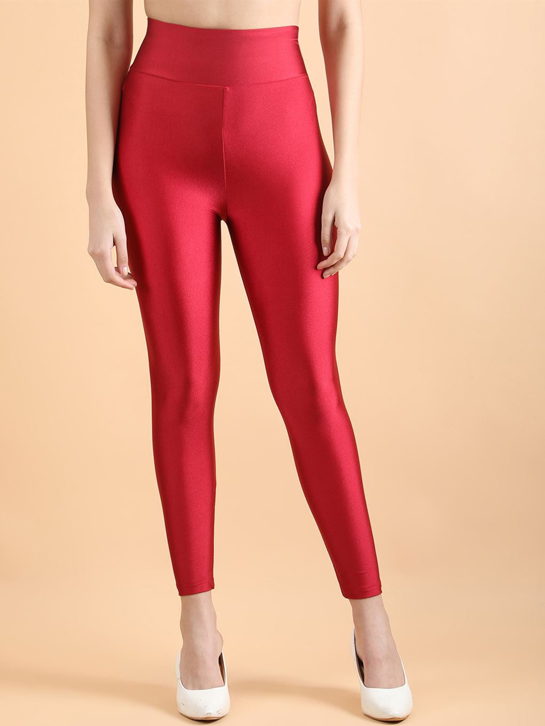 

DUNBERRY LONDON High Waist Ankle length Shimmer Tights, Maroon