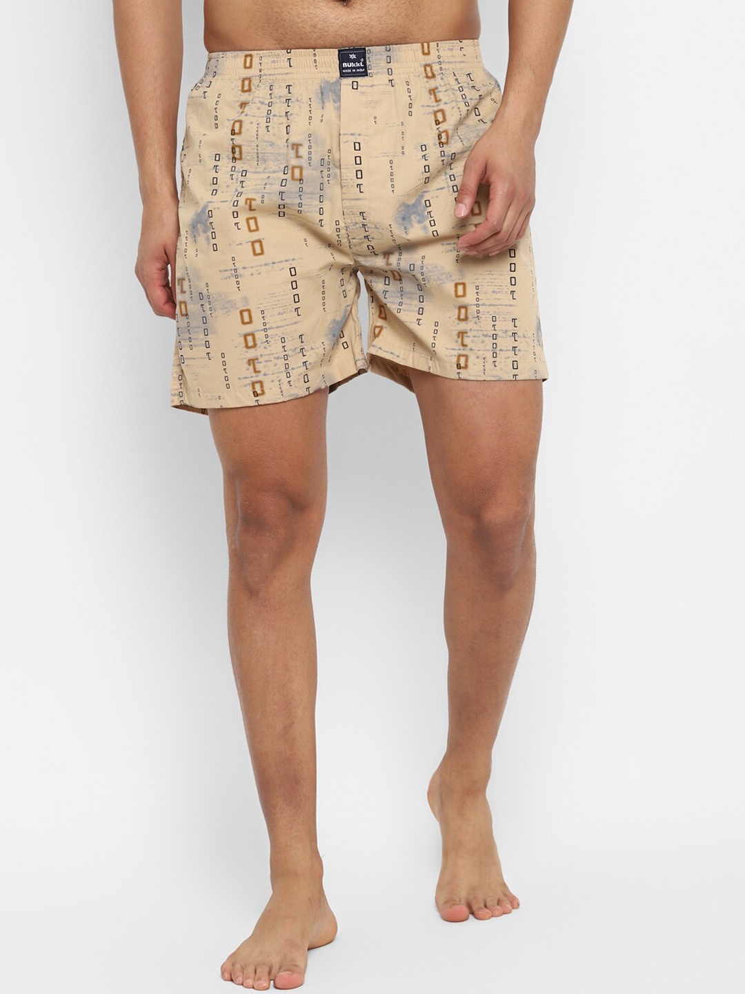 

Bukkl Typography Printed Pure Cotton Boxers LAFFER-10-Cream