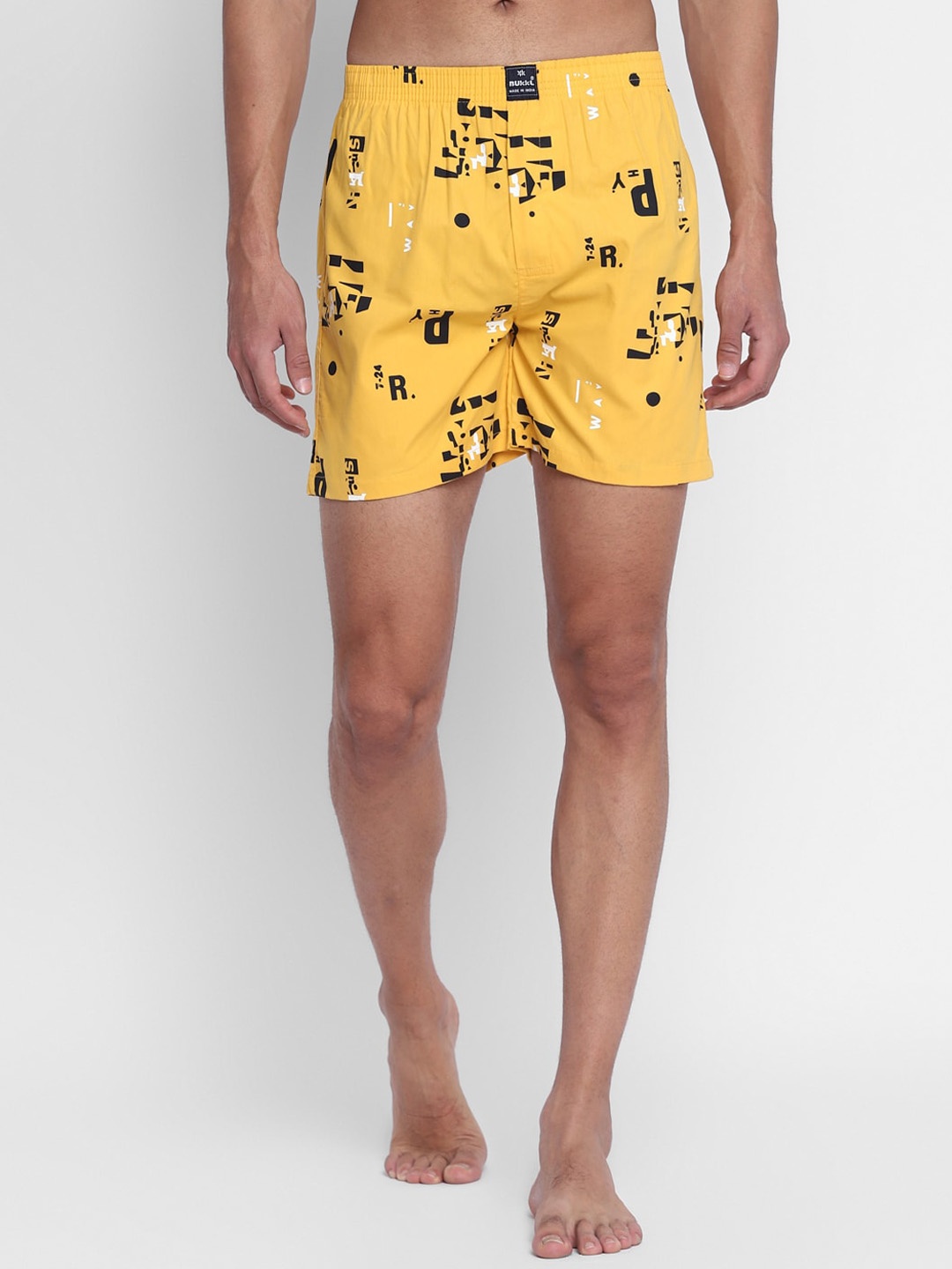 

Bukkl Typography Printed Pure Cotton Boxers LAFFER-11-Yellow