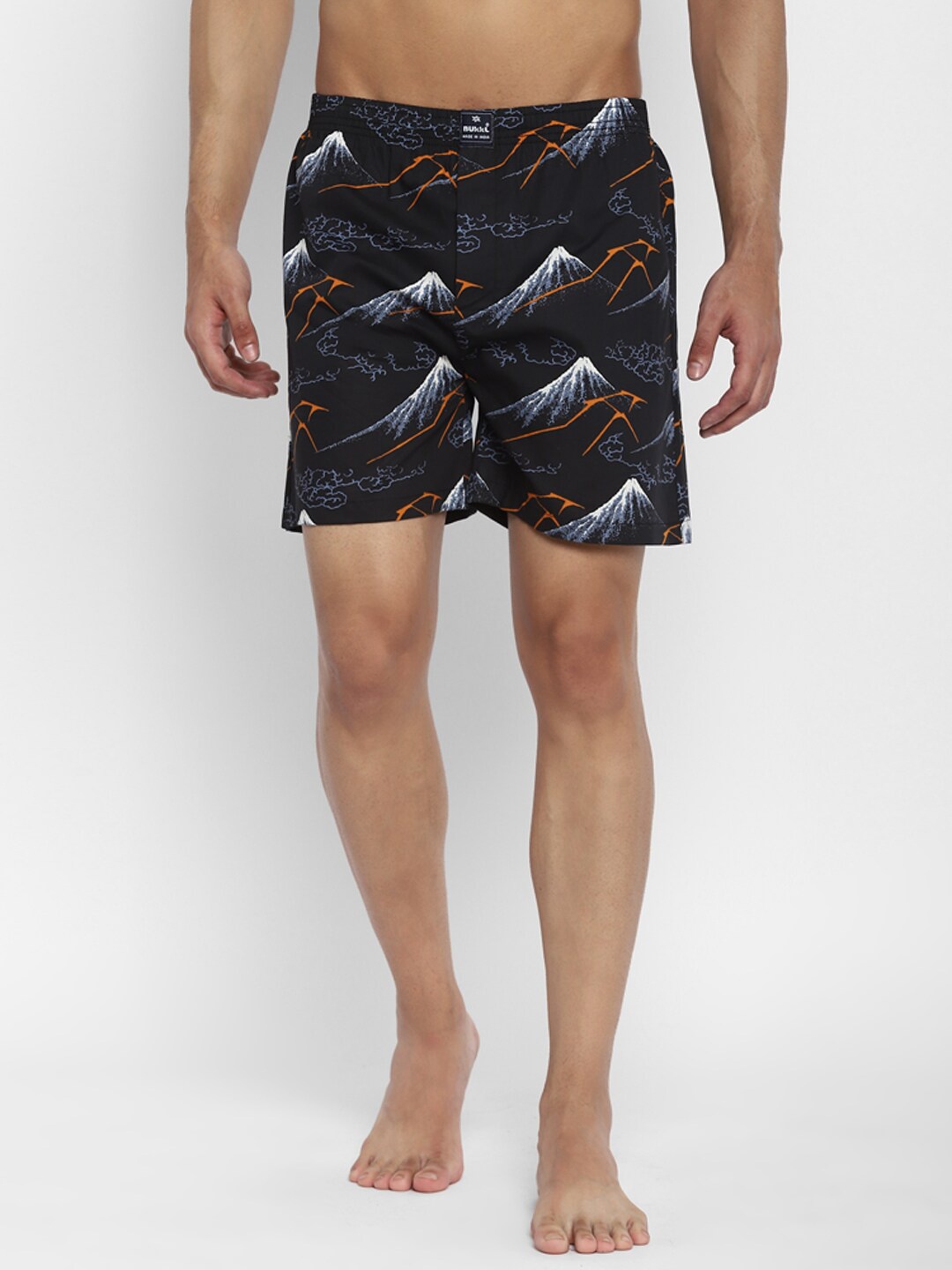 

Bukkl Abstract Printed Mid-Rise Breathable Boxers LAFFER-17-Black1, Black