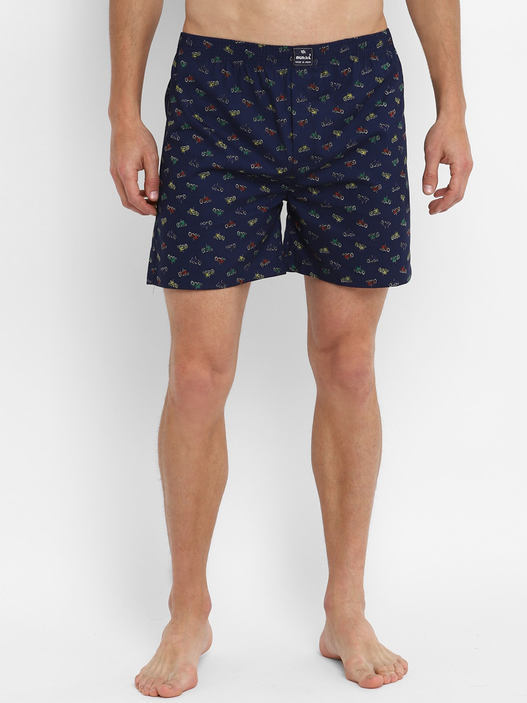 

Bukkl Bike Printed Pure Cotton Boxer LAFFER-14-Navy, Navy blue