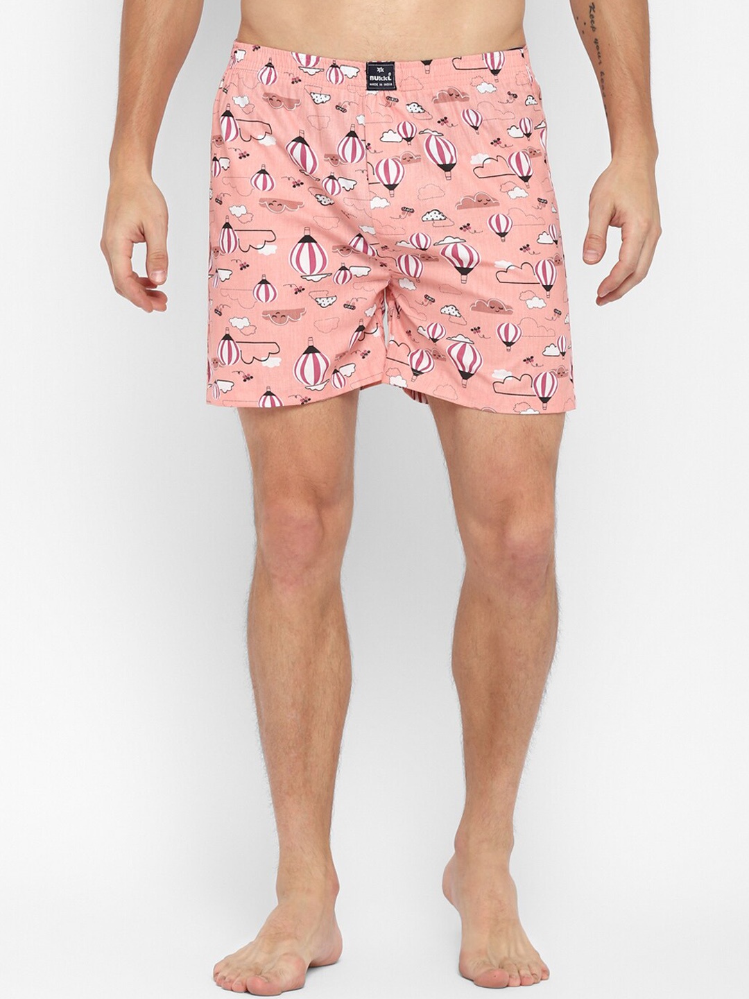 

Bukkl Conversational Printed Pure Cotton Printed Boxer LAFFER-18-Peach