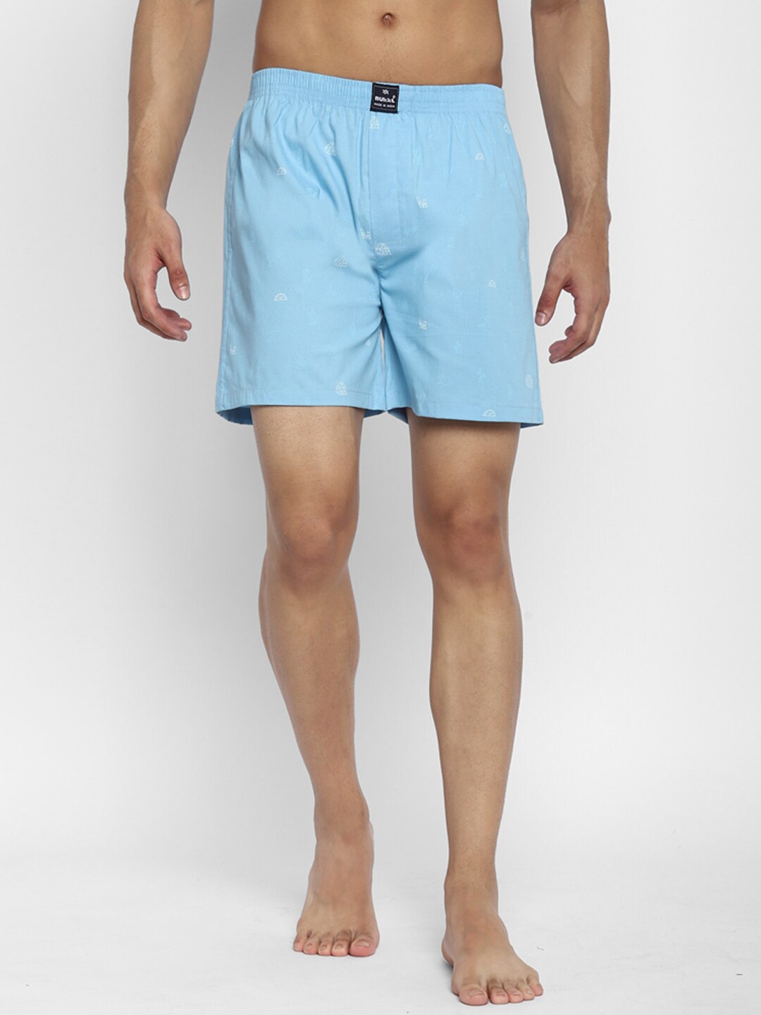 

Bukkl Printed Pure Cotton Boxers LAFFER-16-Blue