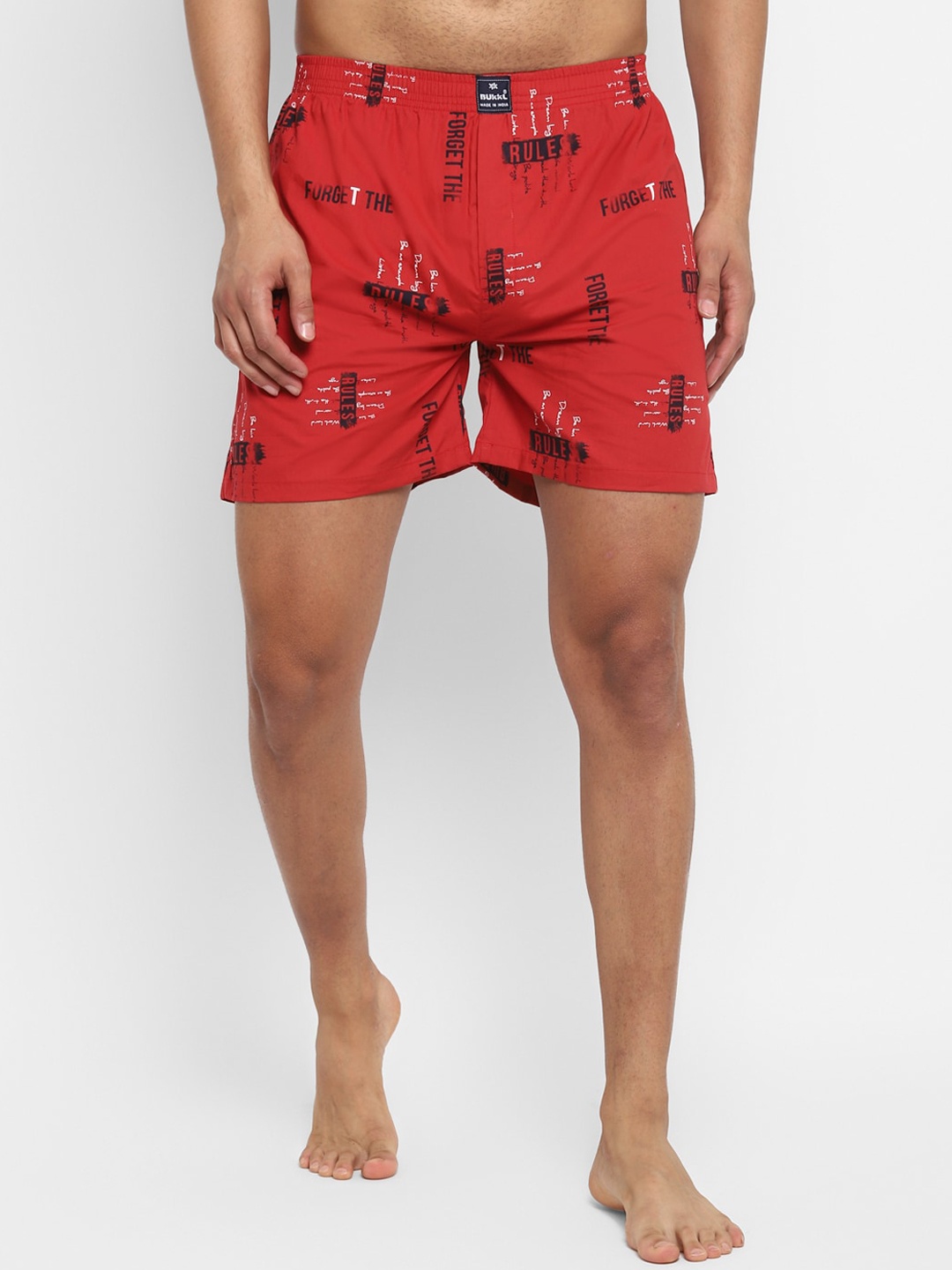 

Bukkl Printed Pure Cotton Boxers LAFFER-12, Red