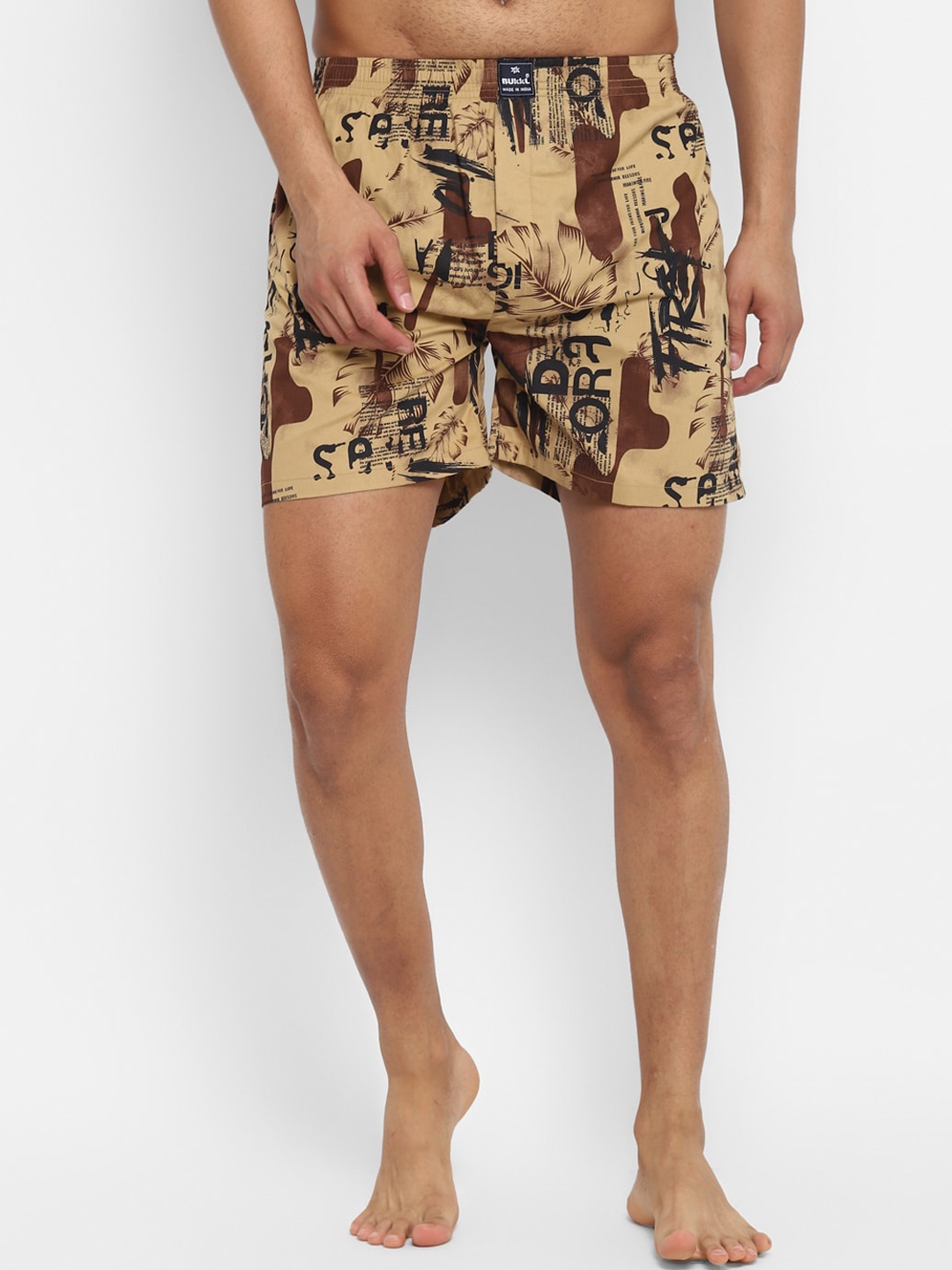 

Bukkl Printed Pure Cotton Boxers LAFFER-13, Brown