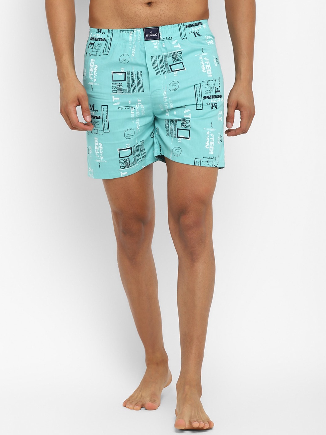 

Bukkl Printed Pure Cotton Boxers LAFFER-8-Blue