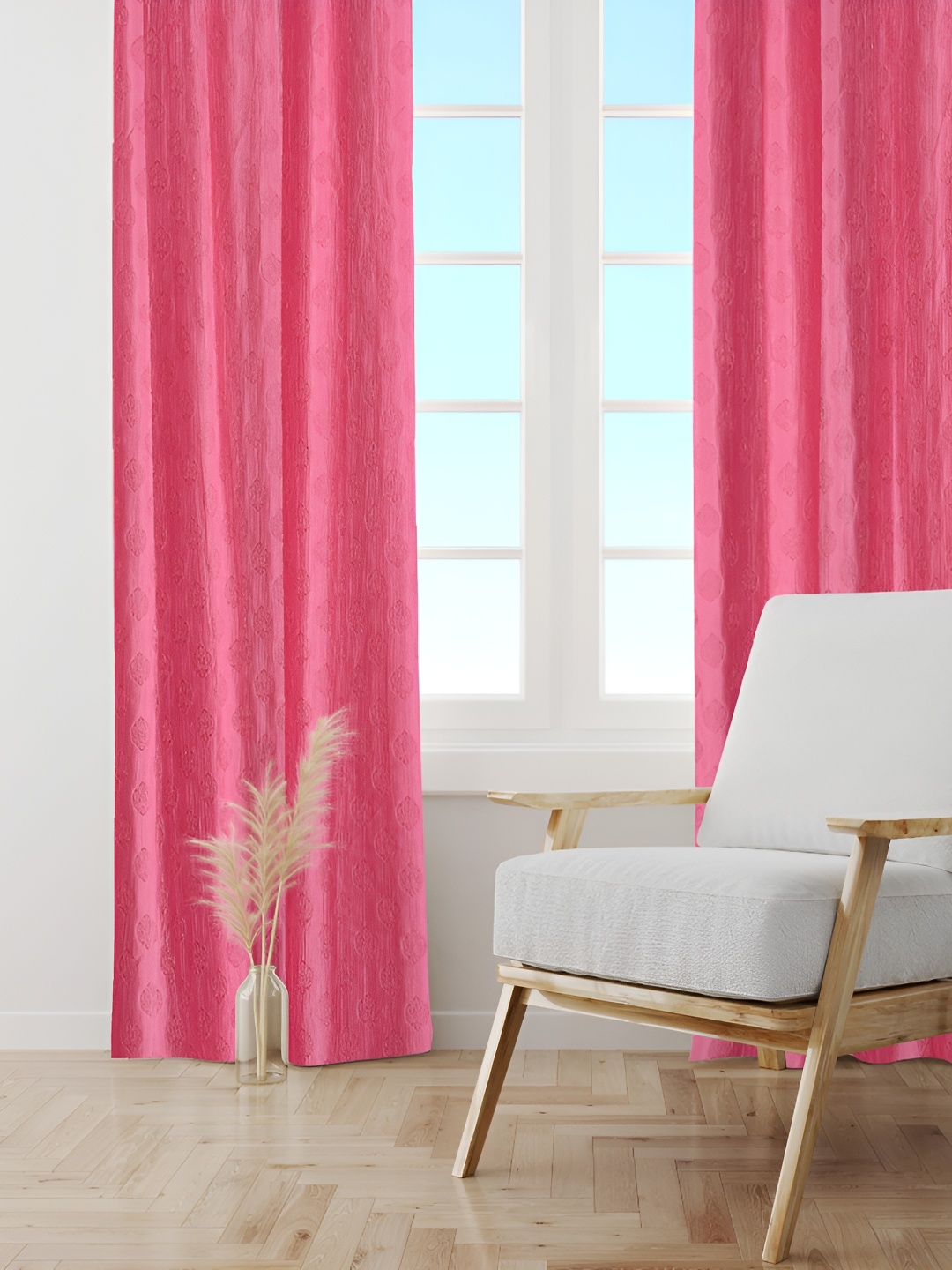 

Galaxy Home Decor Pink 3 Pieces Room Darkening Long Door Curtain