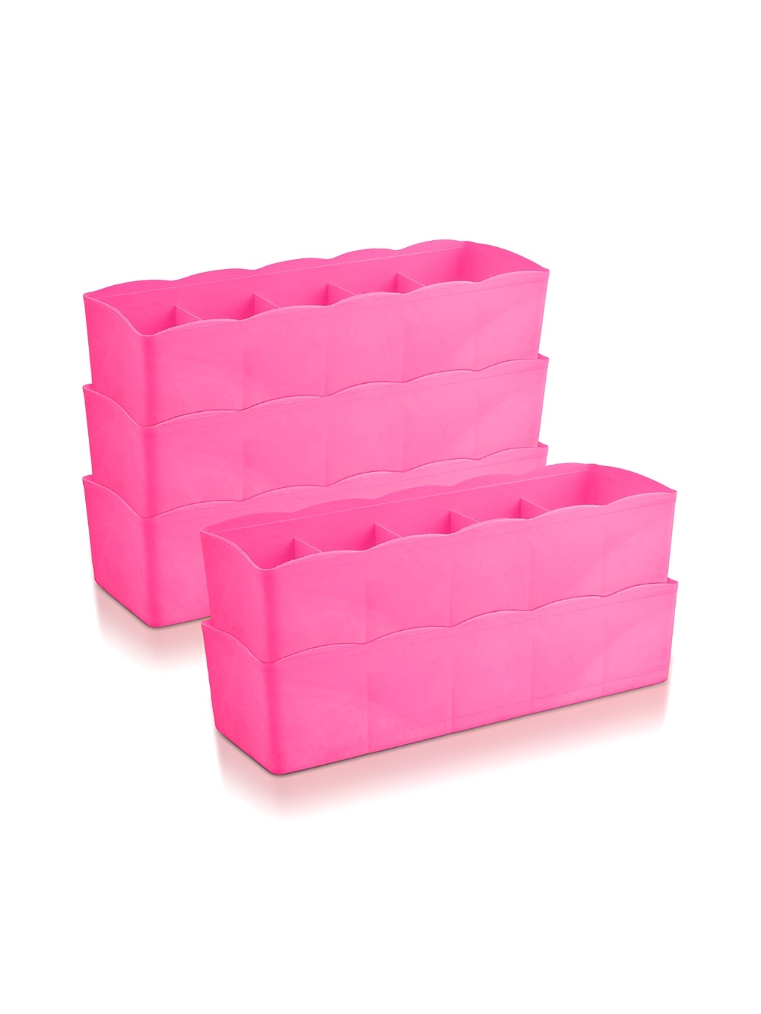 

Kuber Industries Pink 5 Pieces Reusable Multi-Utility Organisers