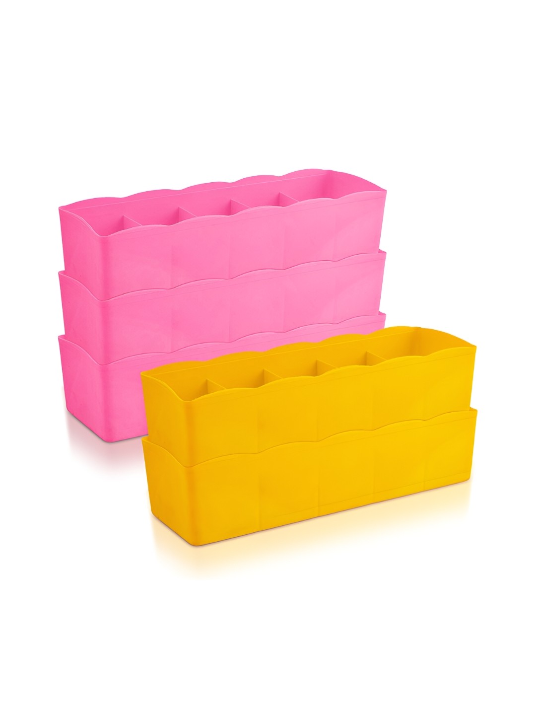 

Kuber Industries Pink 5 Pieces Reusable Multi-Utility Organisers