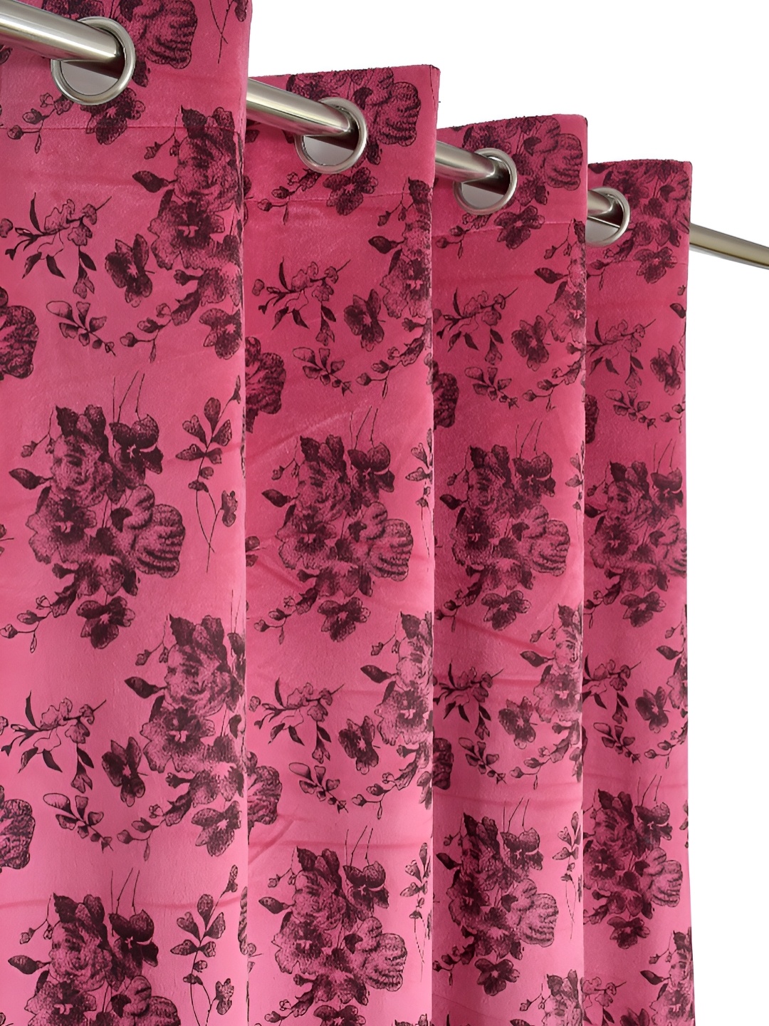 

Galaxy Home Decor Pink 3 Pieces Floral Room Darkening Long Door Curtain