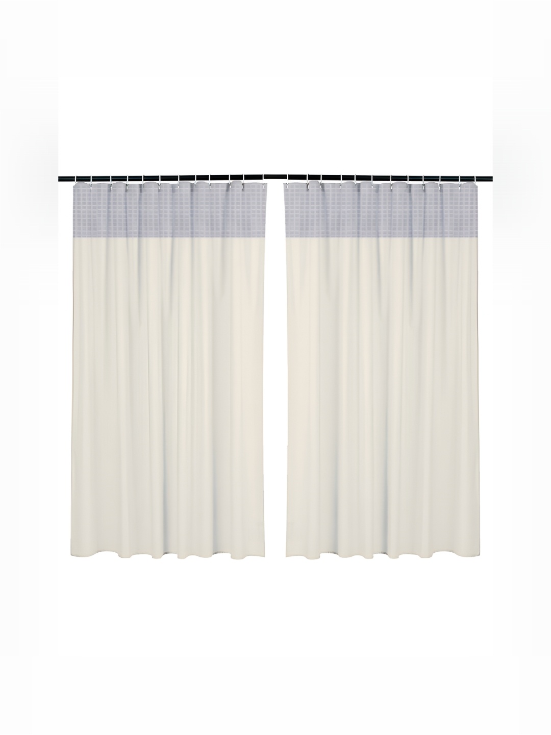 

Kuber Industries Cream & Grey 2Pcs Window Curtains