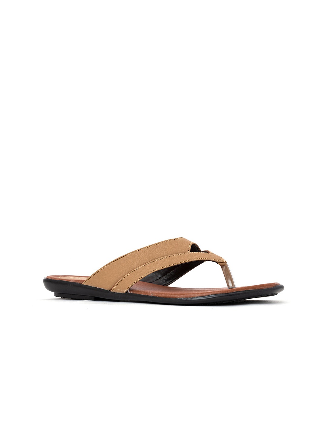 

Khadims Open Toe T-Straps Flats, Brown