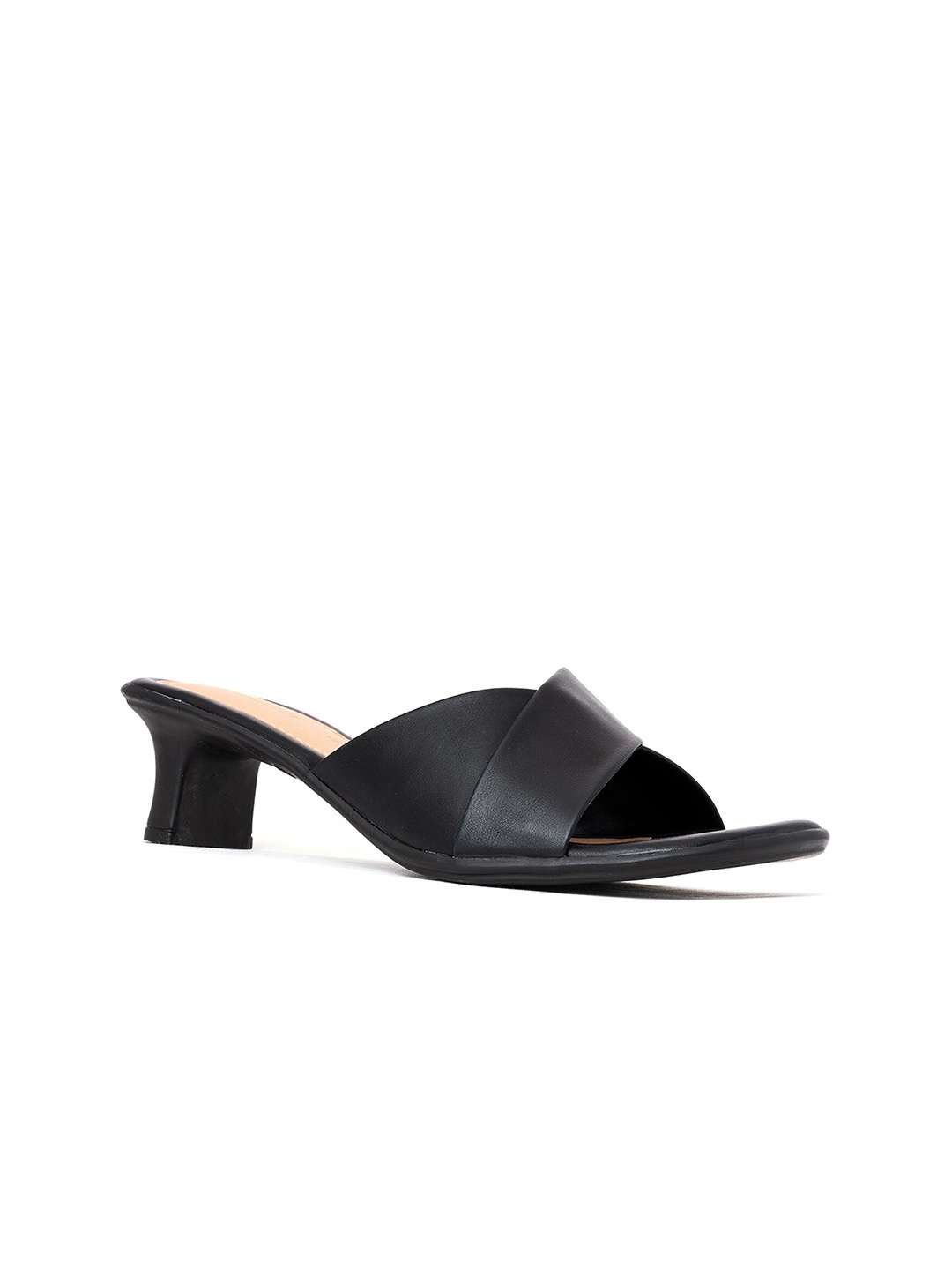 

Khadims Open Toe Block Heels, Black