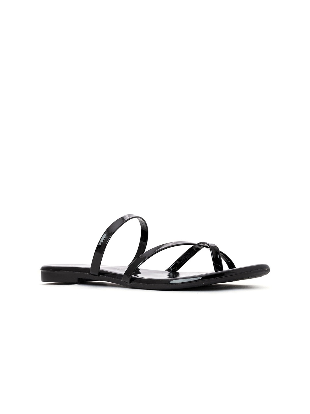 

Khadims Strappy Open Toe Flats, Black
