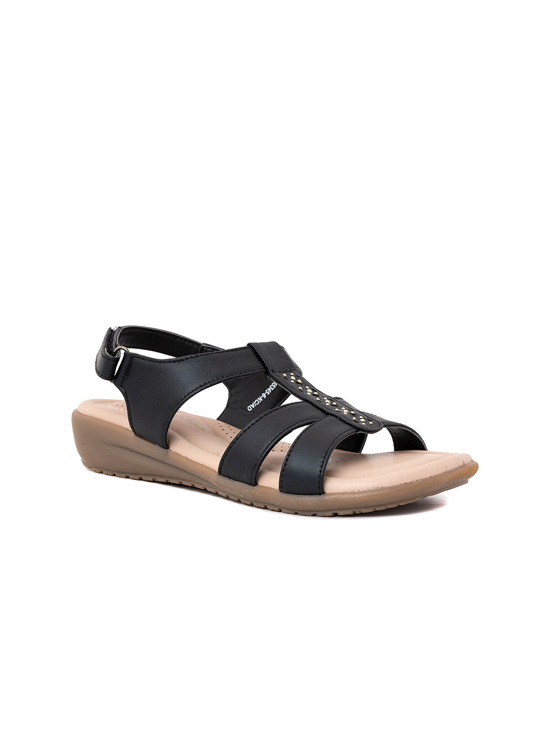

Khadims Strappy Backstrap Open Toe Flats, Black