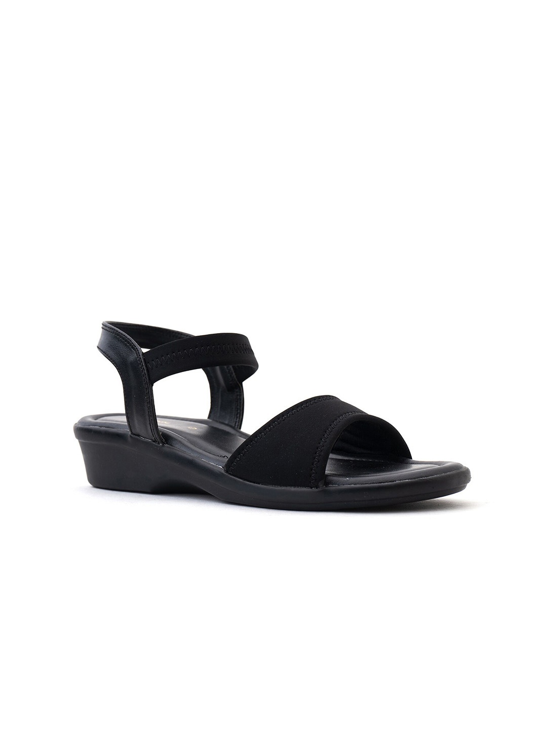 

Khadims Open Toe Platform Heels, Black