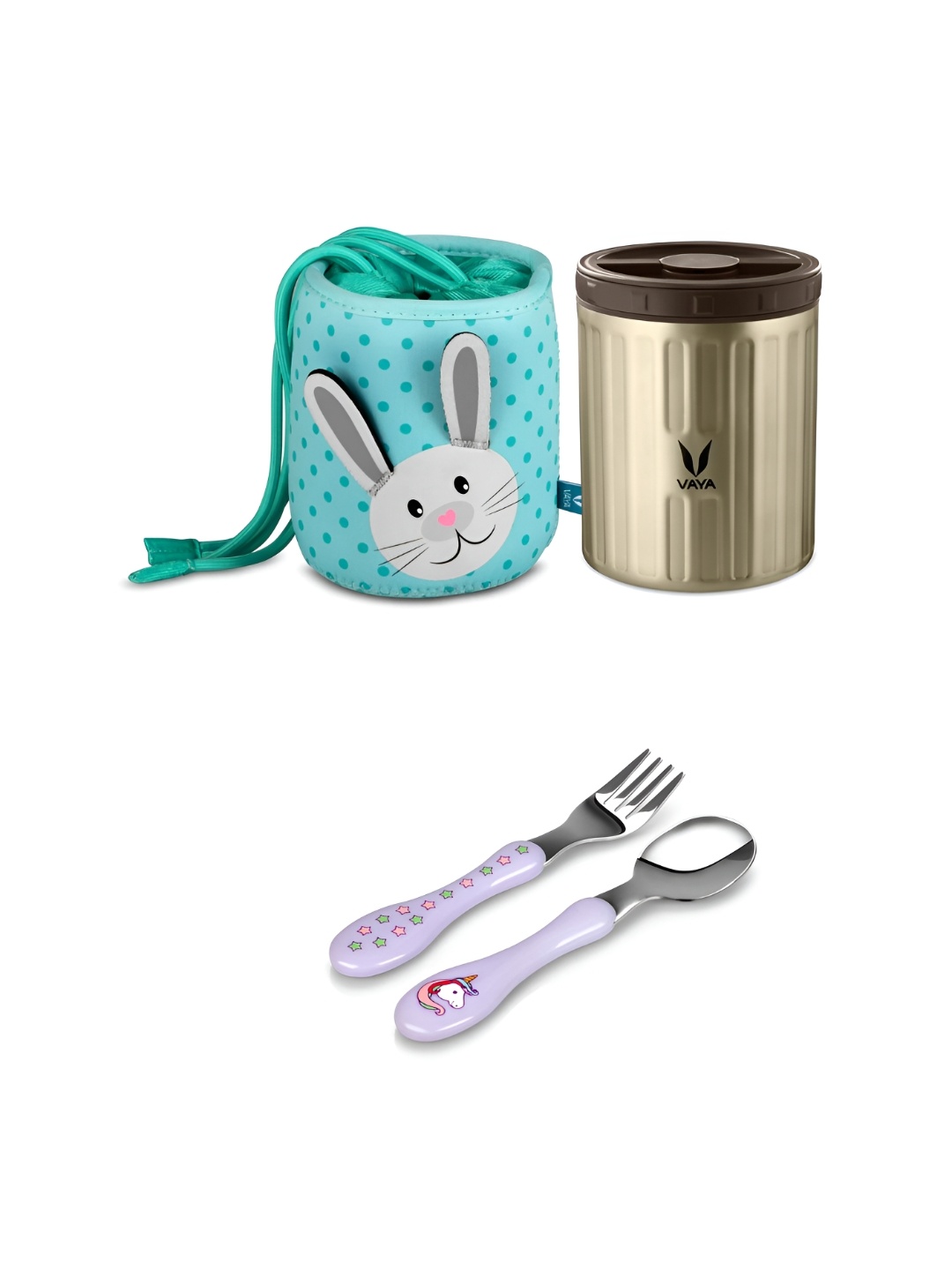 

Vaya Stainless Steel Lunch Box With Bunny Bag 500 ml, Brown