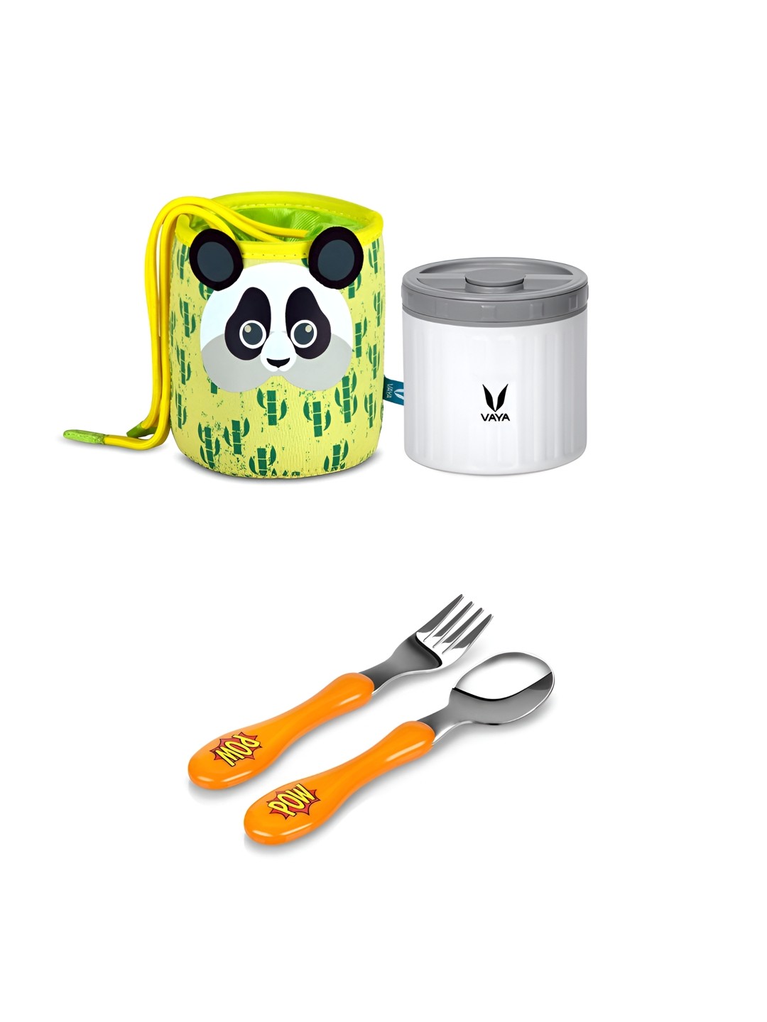 

Vaya Stainless Steel Lunch Box With Panda Bag 300 ml, White