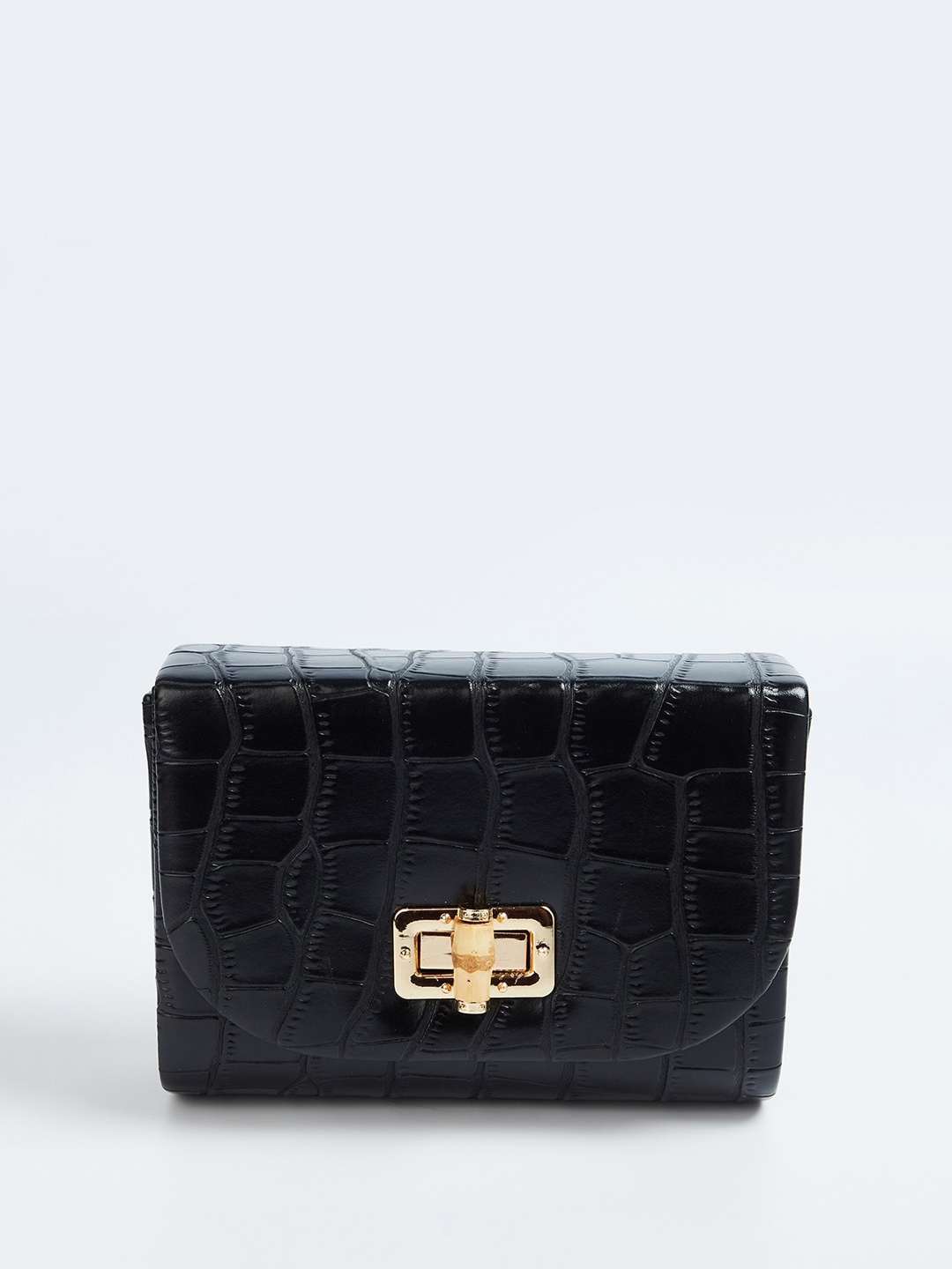 

CODE by Lifestyle Animal Textured Structured Sling Bag, Black
