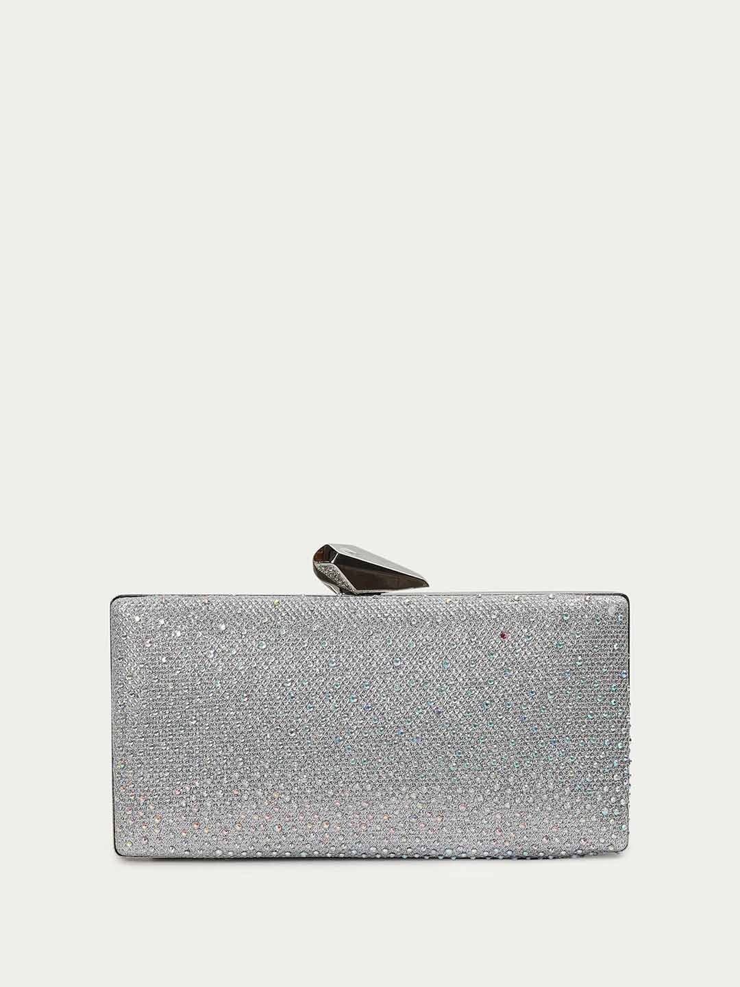 

CODE by Lifestyle Embellished Box Clutch, Silver