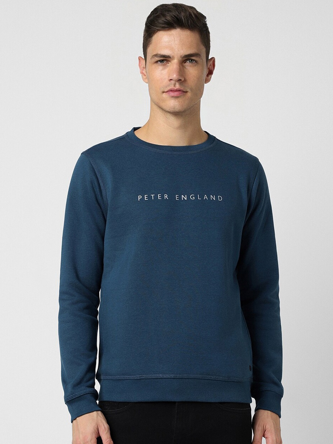 

Peter England Casuals Round Neck Pullover Sweatshirt, Blue