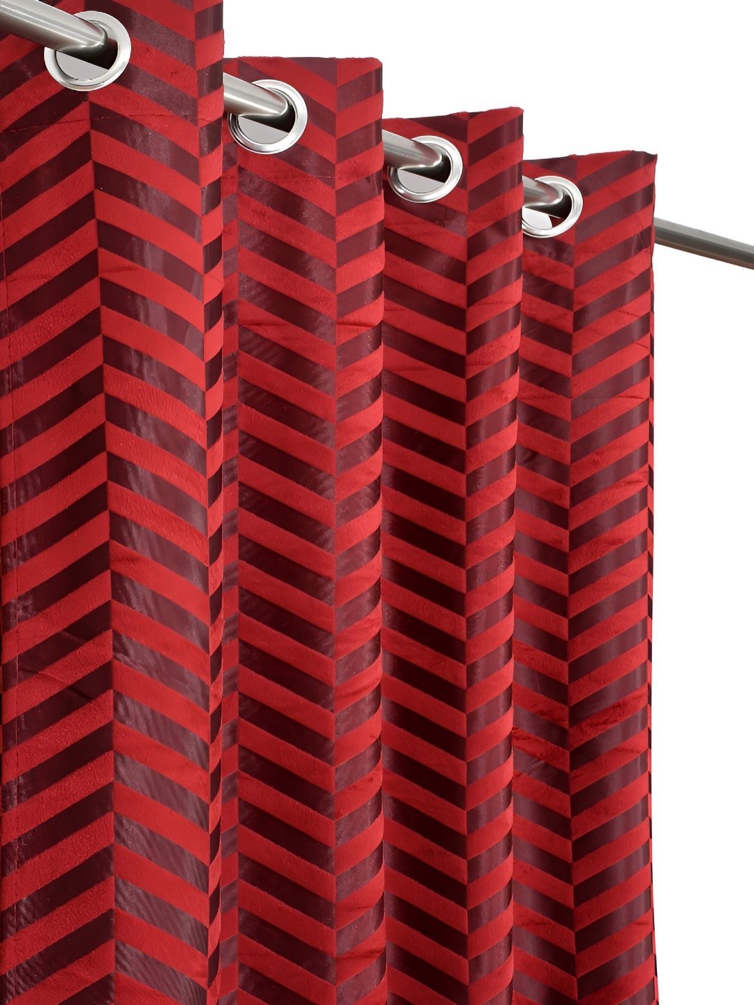 

Galaxy Home Decor Maroon & Black 3Pcs Striped Room Darkening Window Curtains