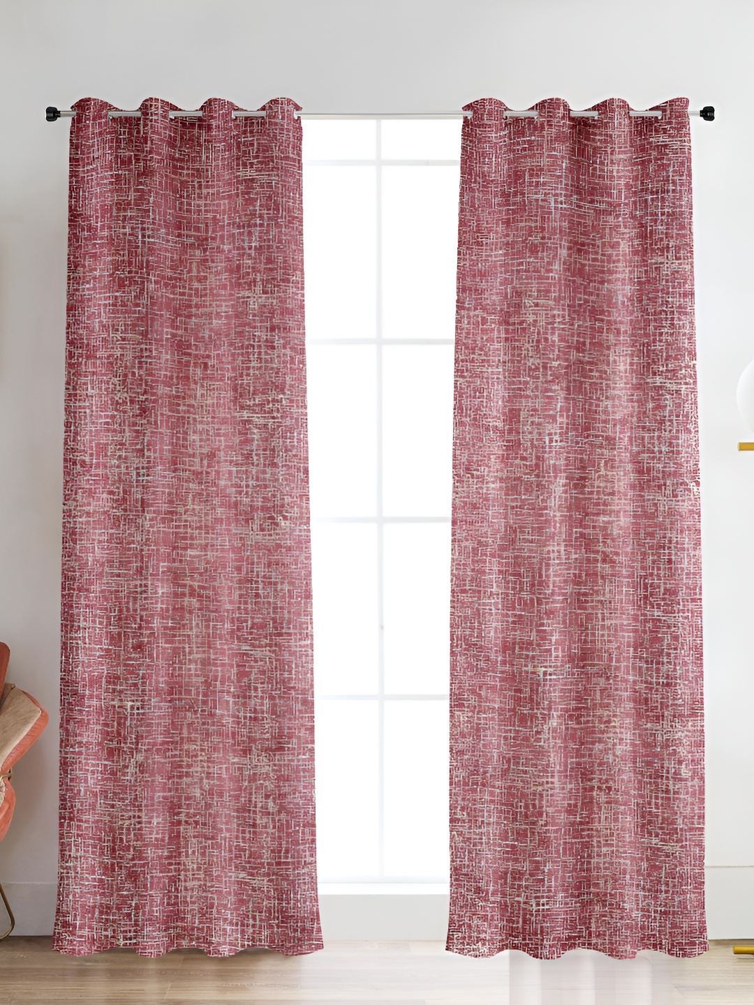 

Galaxy Home Decor Burgundy 3 Pieces Floral Room Darkening Window Curtain