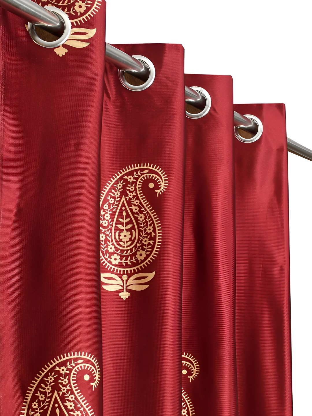 

Galaxy Home Decor Maroon 2 Pcs Ethnic Motifs Room Darkening Window Curtains