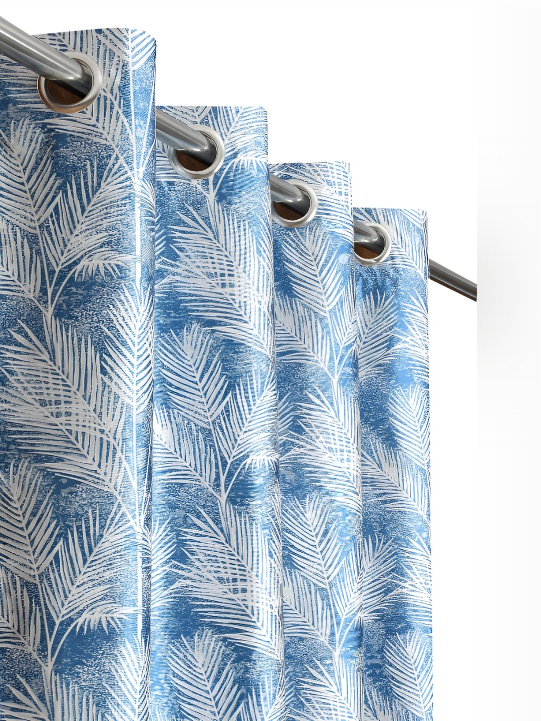 

Galaxy Home Decor Blue 2 Pcs Floral Room Darkening Long Door Curtains