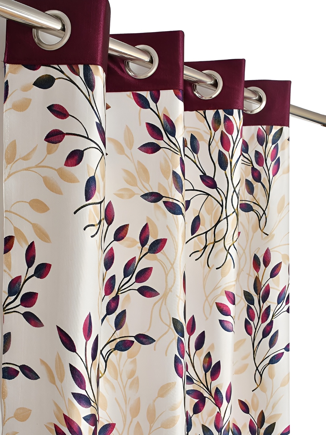 

Galaxy Home Decor Burgundy Floral Room Darkening Window Curtain