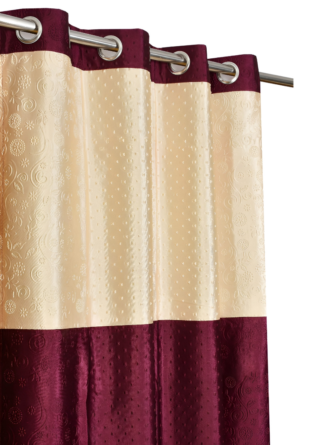 

Galaxy Home Decor Burgundy 2 Pieces Floral Room Darkening Window Curtain