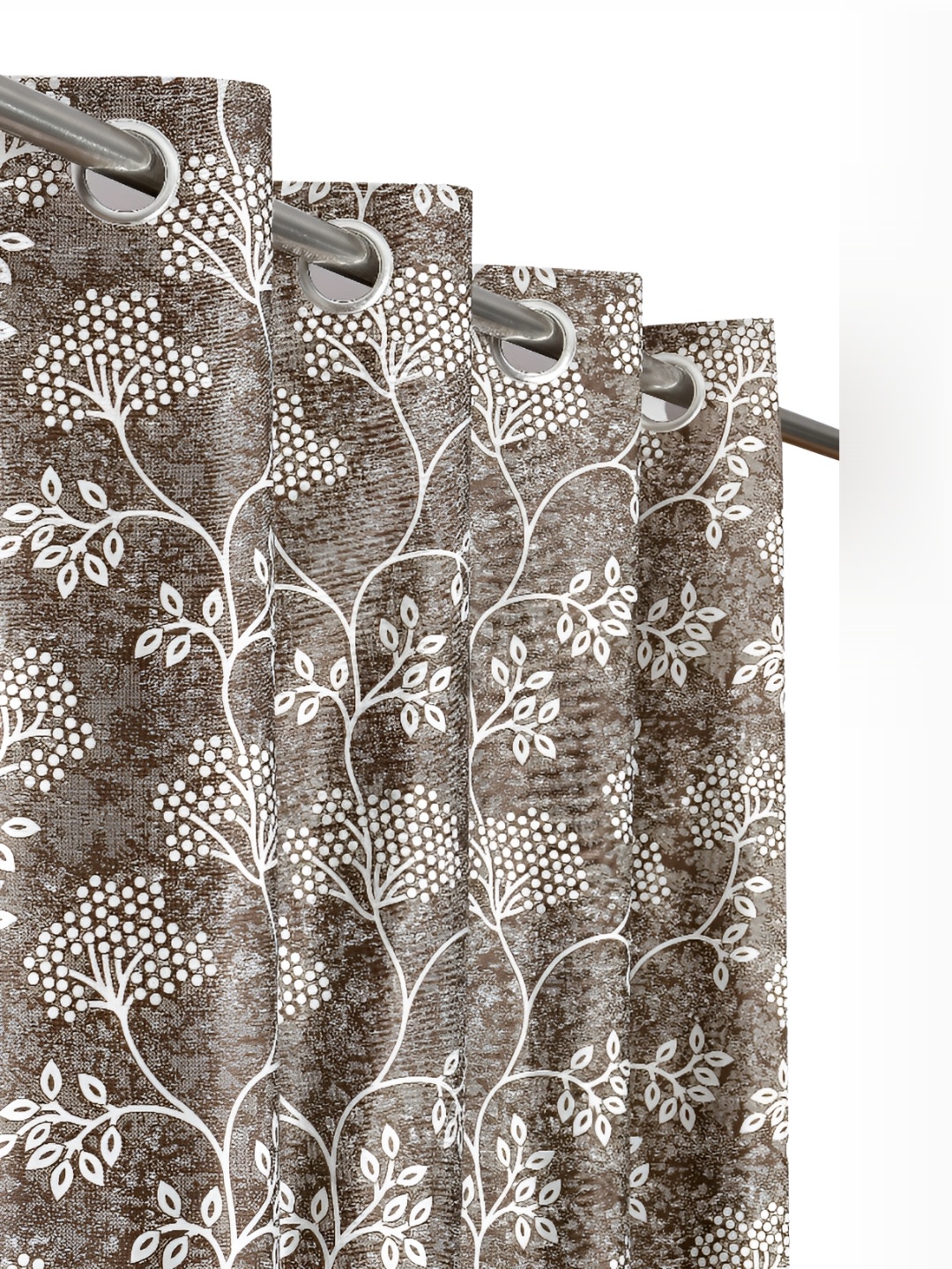 

Galaxy Home Decor Brown and White Floral Room Darkening Door Curtains