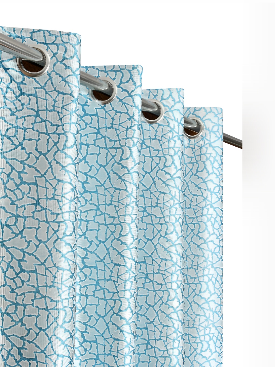 

Galaxy Home Decor Turquoise Blue 2 Pieces Abstract Room Darkening Long Door Curtains