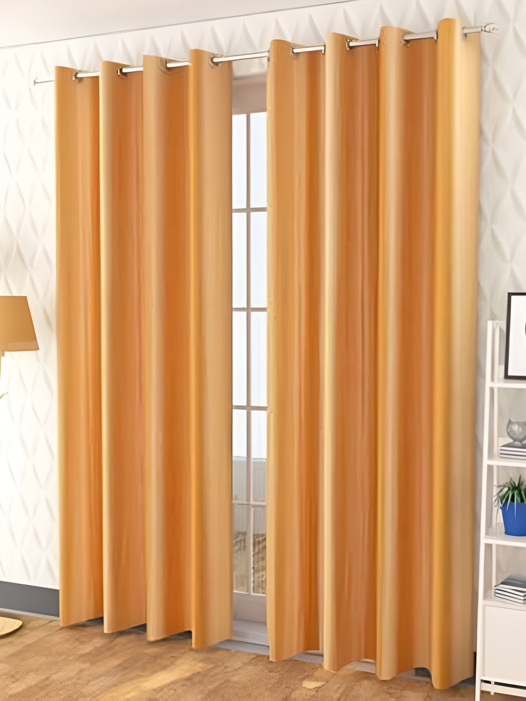 

Galaxy Home Decor Gold-Toned 2 Pieces Room Darkening Long Door Curtains