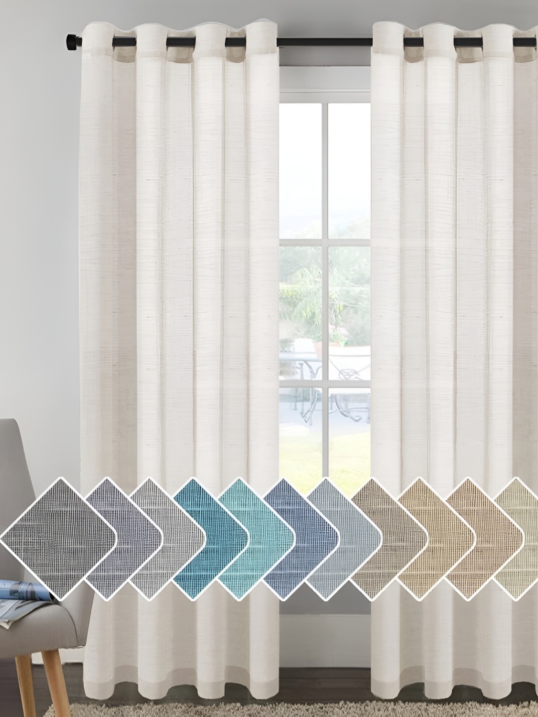 

Galaxy Home Decor White 2 Pieces Room Darkening Long Door Curtains