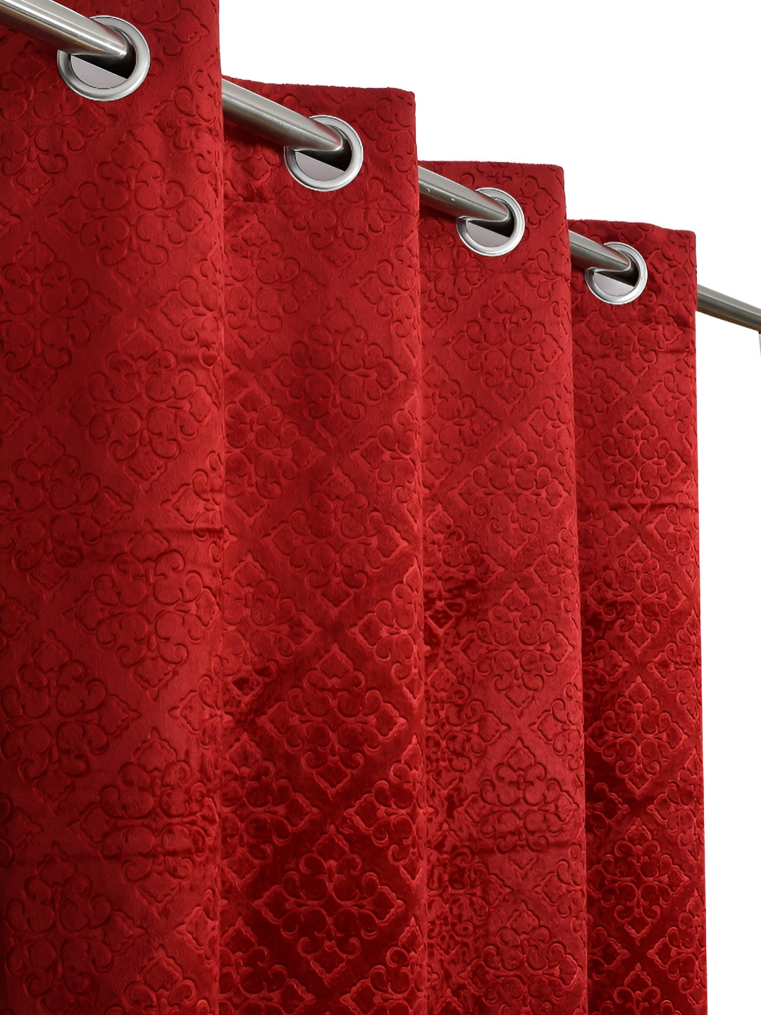 

Galaxy Home Decor Maroon 2 Pcs Floral Room Darkening Door Curtain