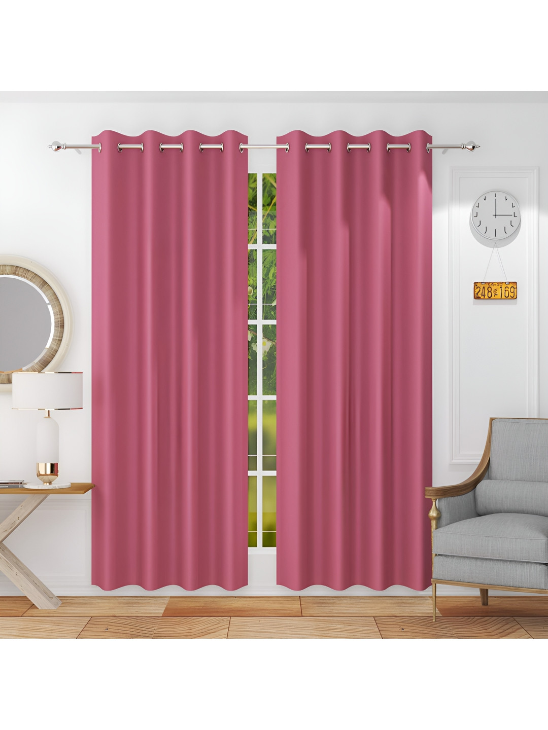

Galaxy Home Decor Pink Room Darkening Door Curtain