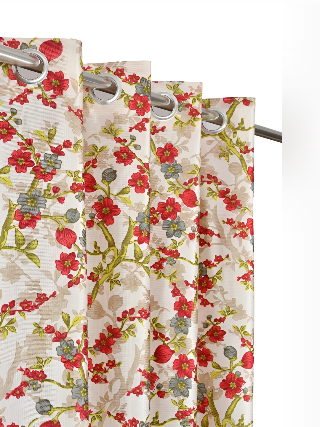 

Galaxy Home Decor Maroon 2 Pieces Floral Room Darkening Long Door Curtain