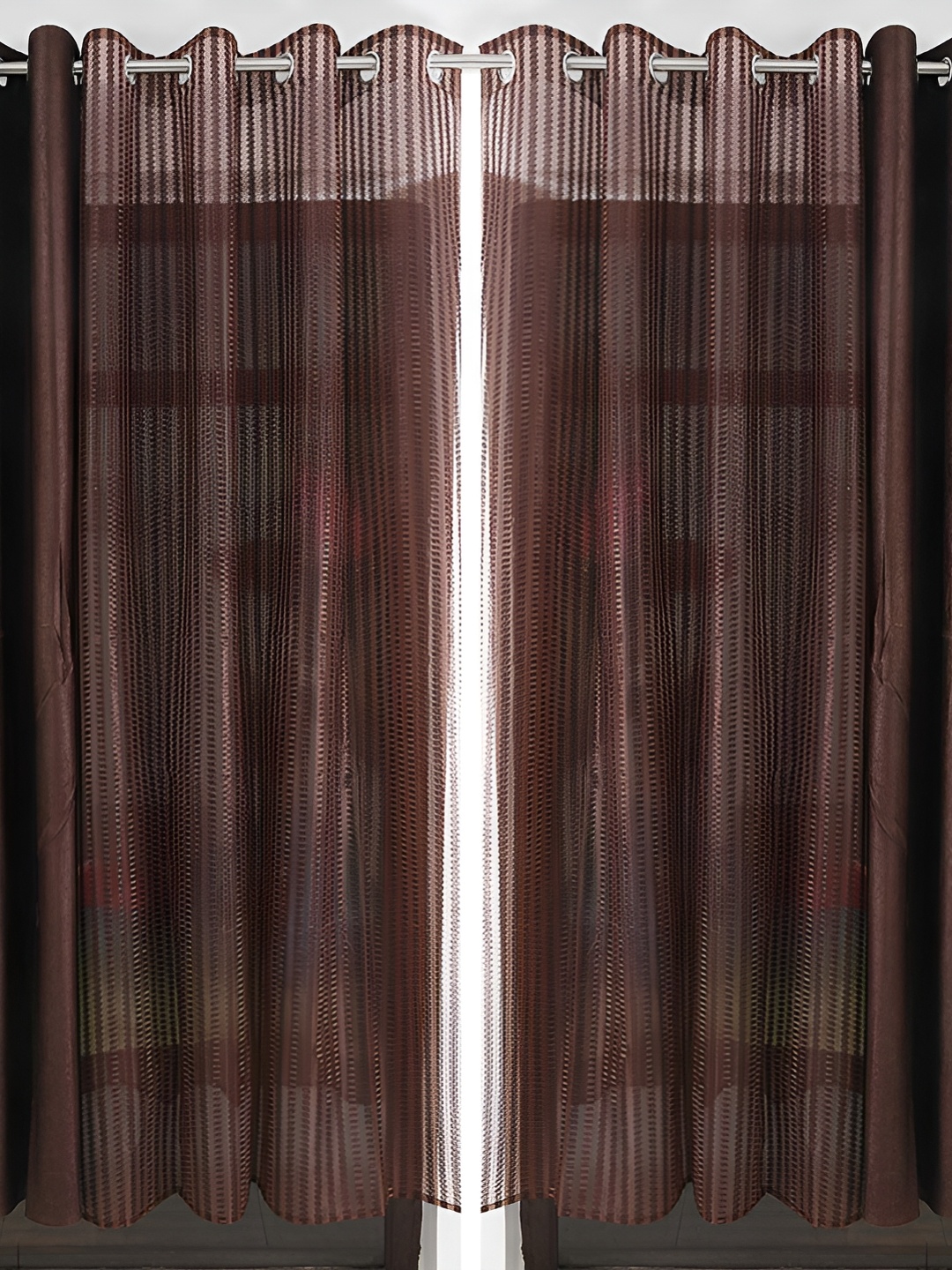 

Galaxy Home Decor Brown 4 Pieces Floral Room Darkening Door Curtain